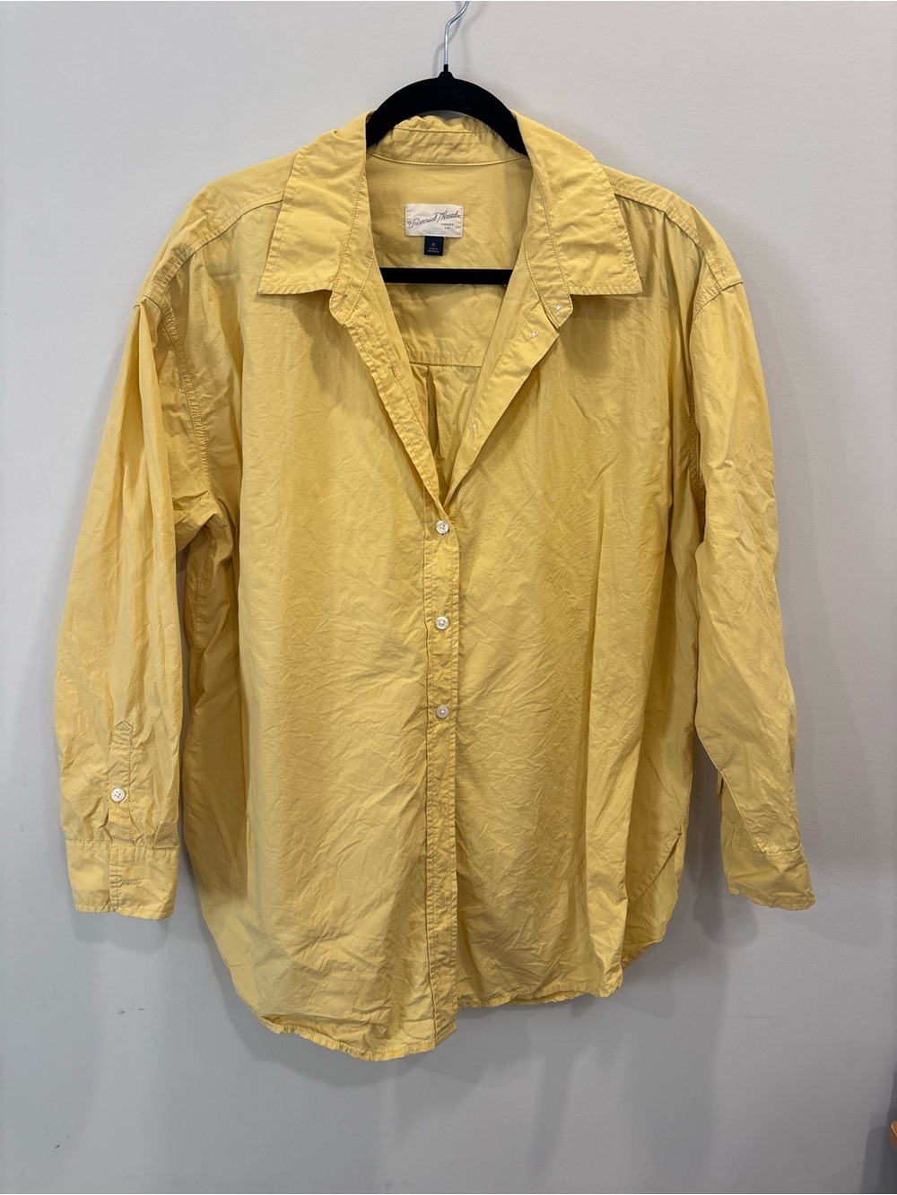 Universal Thread Pale Yellow Oversized Button Up Shirt
